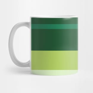 A splendid tranquility of Salem, Seafoam Blue, Tea Green, Cal Poly Pomona Green and June Bud stripes. Mug